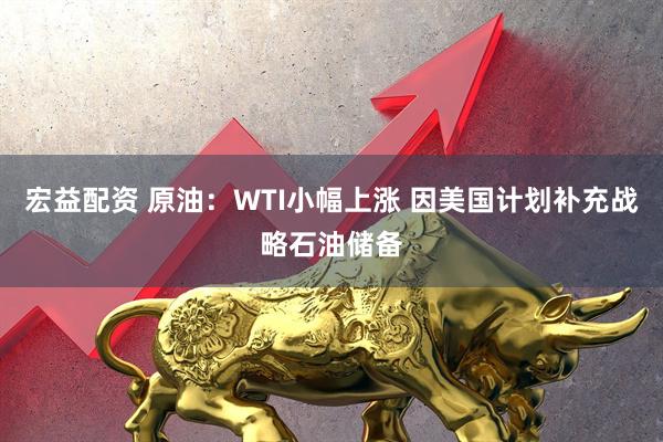 宏益配资 原油：WTI小幅上涨 因美国计划补充战略石油储备